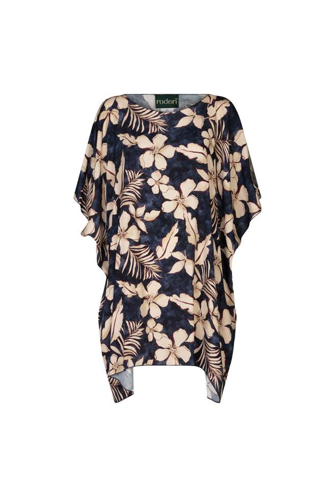 Camicia India fantasia fiori blu vino