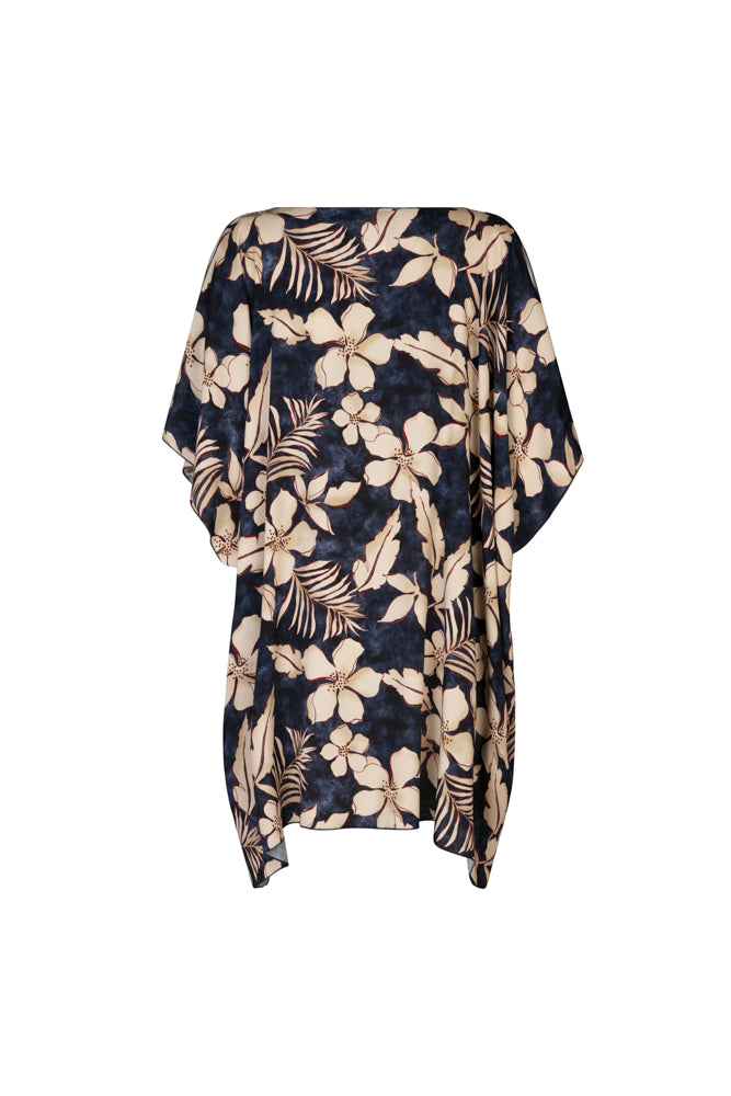 Camicia India fantasia fiori blu vino
