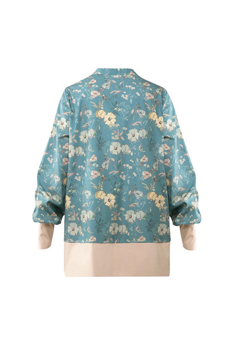 Camicia Paris fantasia fiori fondo azzurro