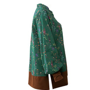 Camicia Paris fantasia fiori fondo verde