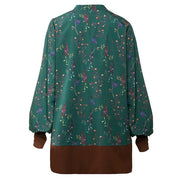 Camicia Paris fantasia fiori fondo verde