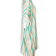 India Shirt in Beige and Green Stripe