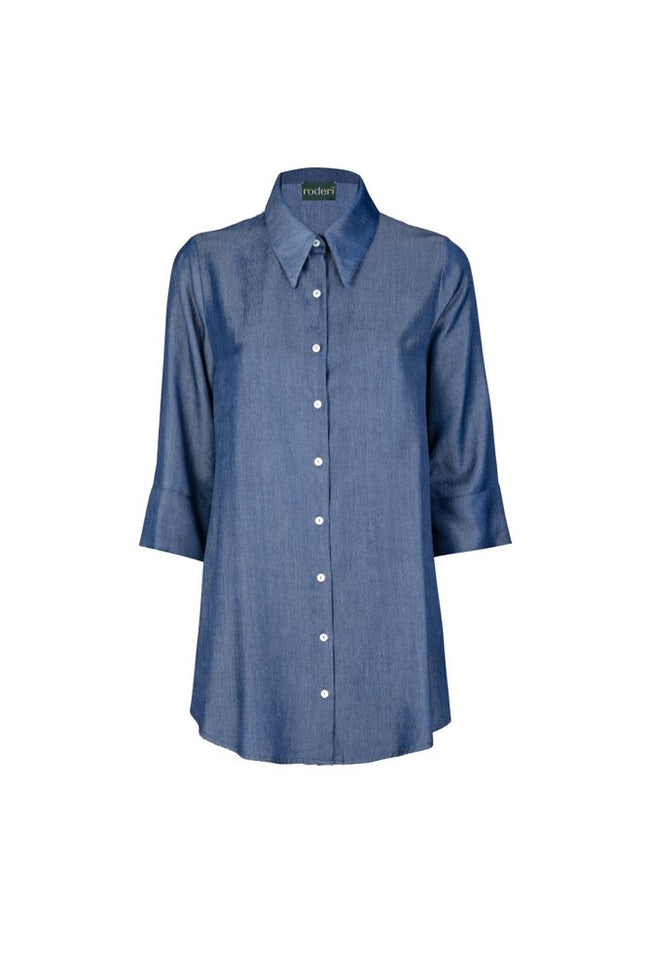 Camicia Milano in satin effetto jeans