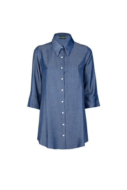 Camicia Milano in satin effetto jeans
