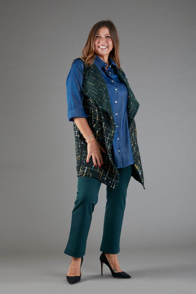 Camicia Milano in satin effetto jeans