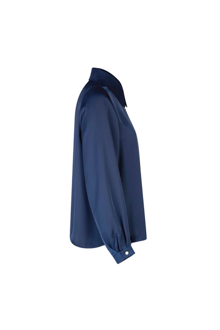 Camicia London techno satin blu