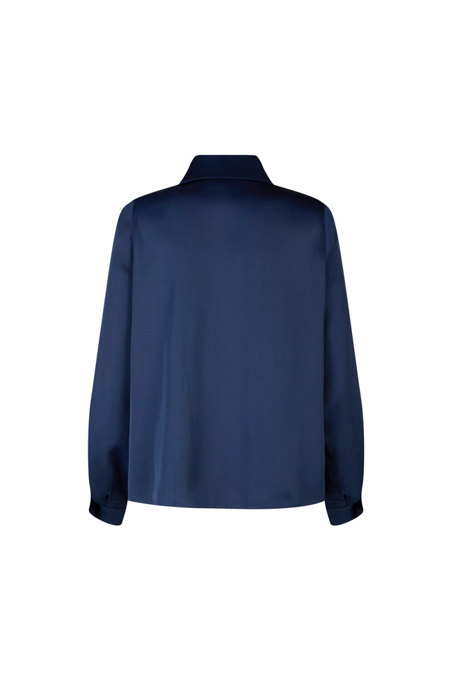 Camicia London techno satin blu