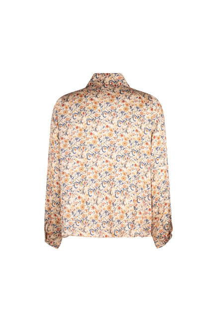 Camicia donna London corta in satin di viscosa stampa fiori