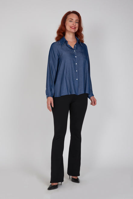 Camicia donna London in satin jeans