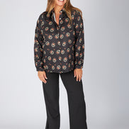 Camicia London stampa nera mattone