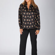 Camicia London stampa nera mattone