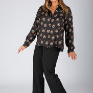 Camicia London stampa nera mattone