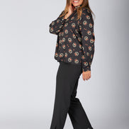 Camicia London stampa nera mattone