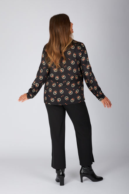 Camicia London stampa nera mattone