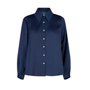 Camicia London techno satin blu