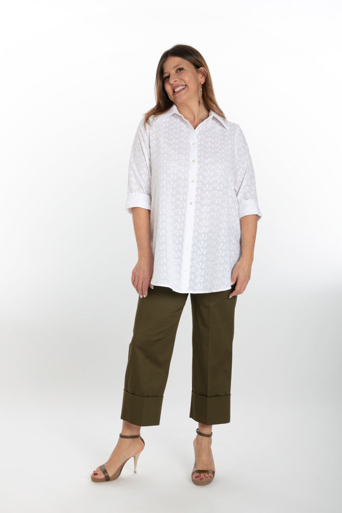 Camicia Milano sangallo bianco