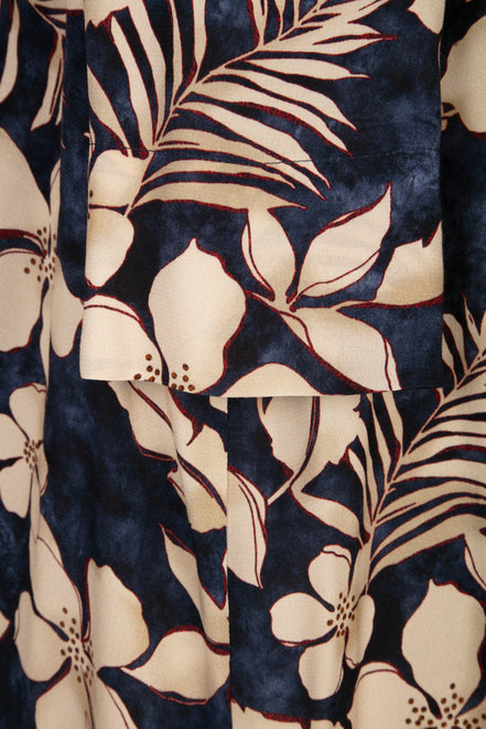 Camicia Milano fantasia fiori blu e vino
