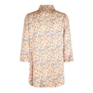 Camicia  Milano satin di viscosa stampa fiori crema