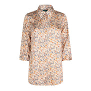 Camicia  Milano satin di viscosa stampa fiori crema