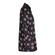 Camicia donna Milano over in satin di viscosa stampa nera