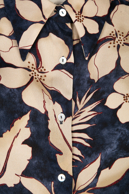 Camicia Milano fantasia fiori blu e vino