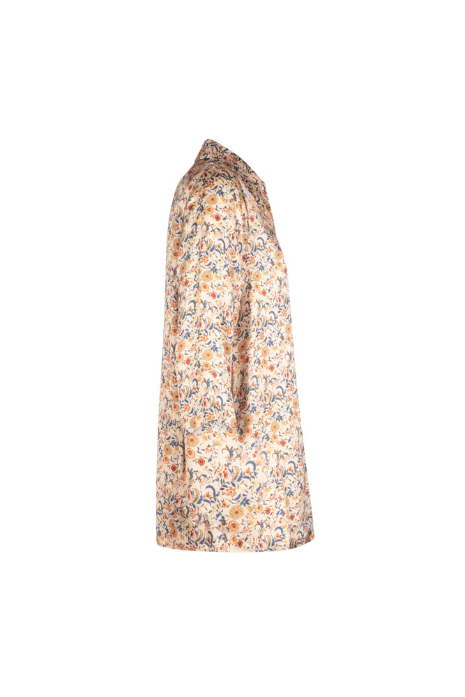 Camicia  Milano satin di viscosa stampa fiori crema