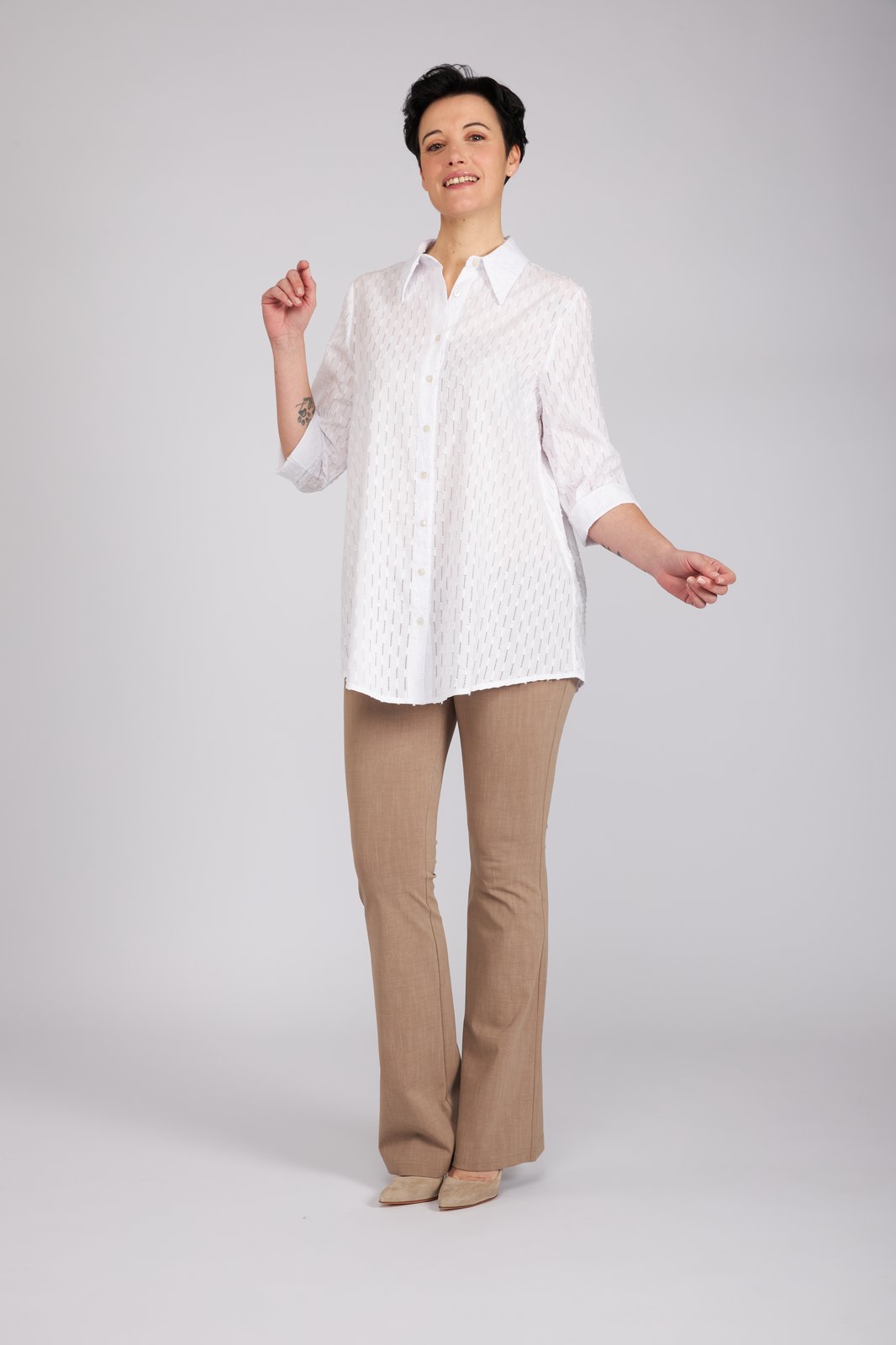 Camicia Milano in garza bianca