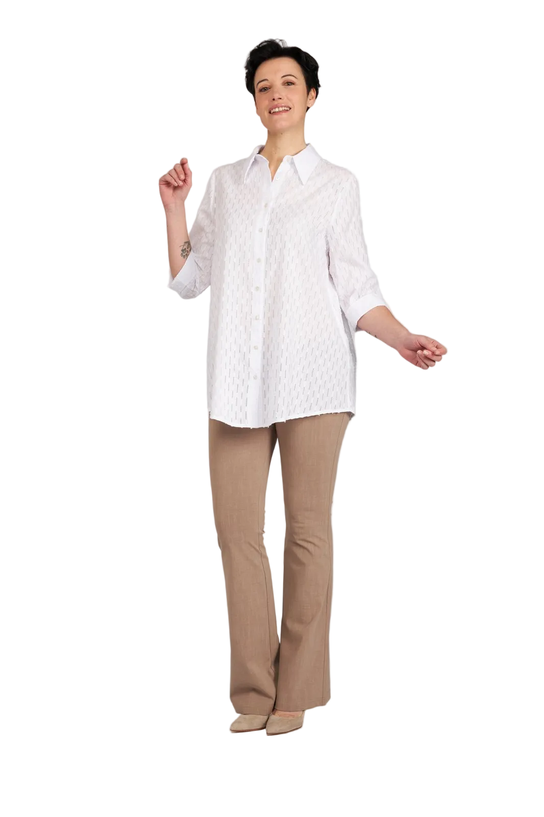 Camicia Milano in garza bianca