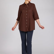 Camicia Milano in garza cioccolato