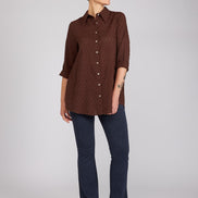 Camicia Milano in garza cioccolato