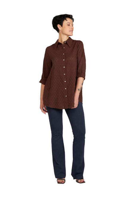 Camicia Milano in garza cioccolato