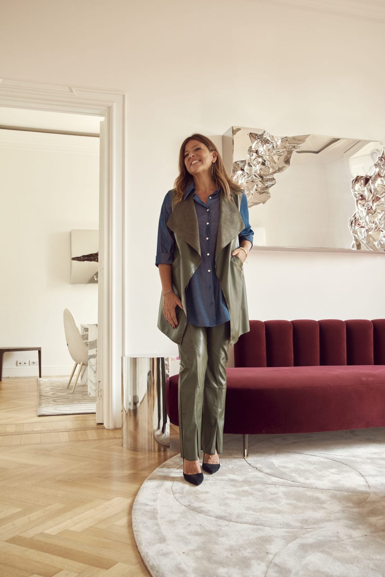 Camicia Milano in satin effetto jeans
