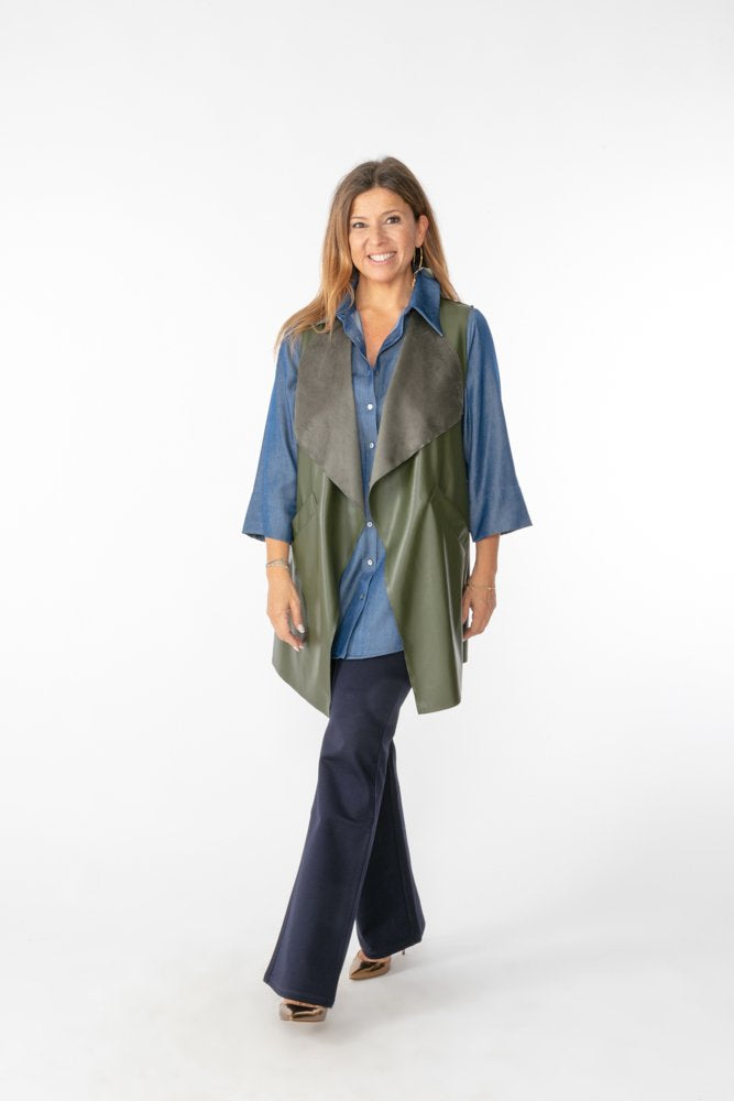 Camicia Milano in satin effetto jeans