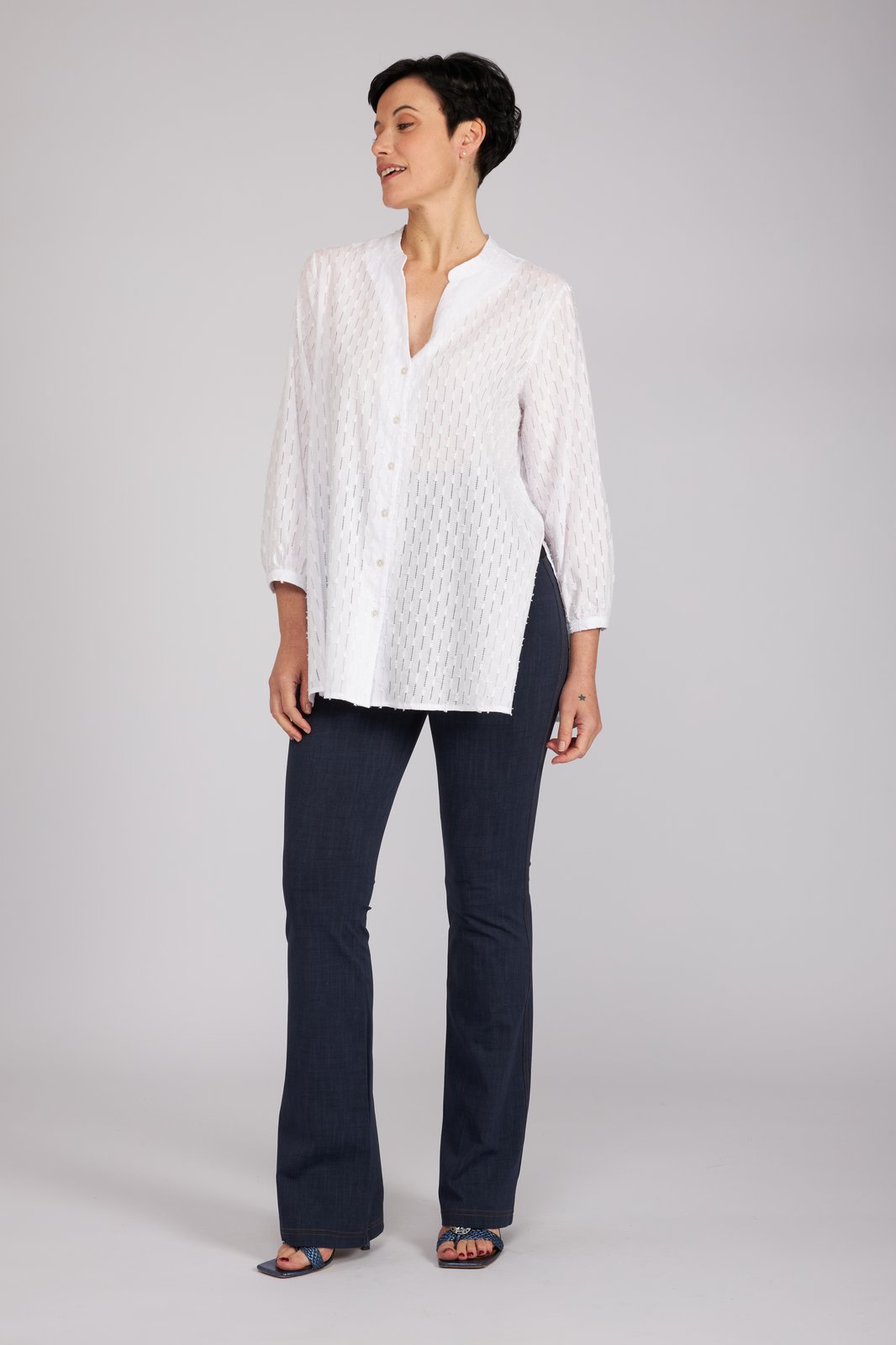 Camicia new Vulcano in garza bianca