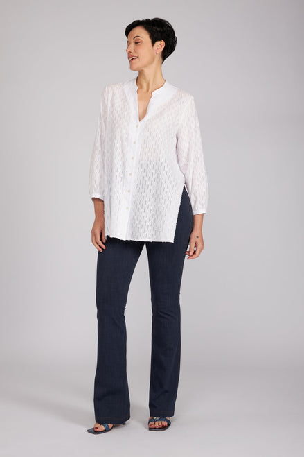 Look jeans camicia garza bianca