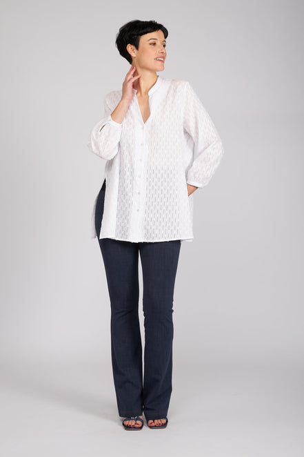 Camicia new Vulcano in garza bianca