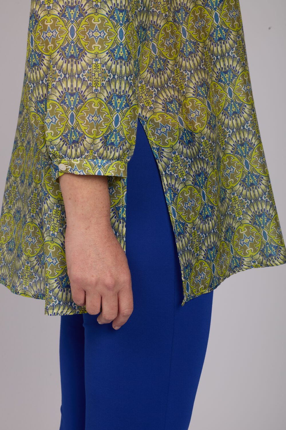Camicia new Vulcano stampa fantasia blu verde