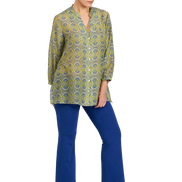 Camicia new Vulcano stampa fantasia blu verde