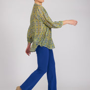 Camicia new Vulcano stampa fantasia blu verde