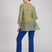 Camicia new Vulcano stampa fantasia blu verde