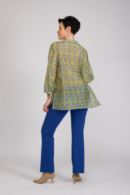 Camicia new Vulcano stampa fantasia blu verde