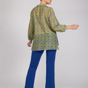 Camicia new Vulcano stampa fantasia blu verde