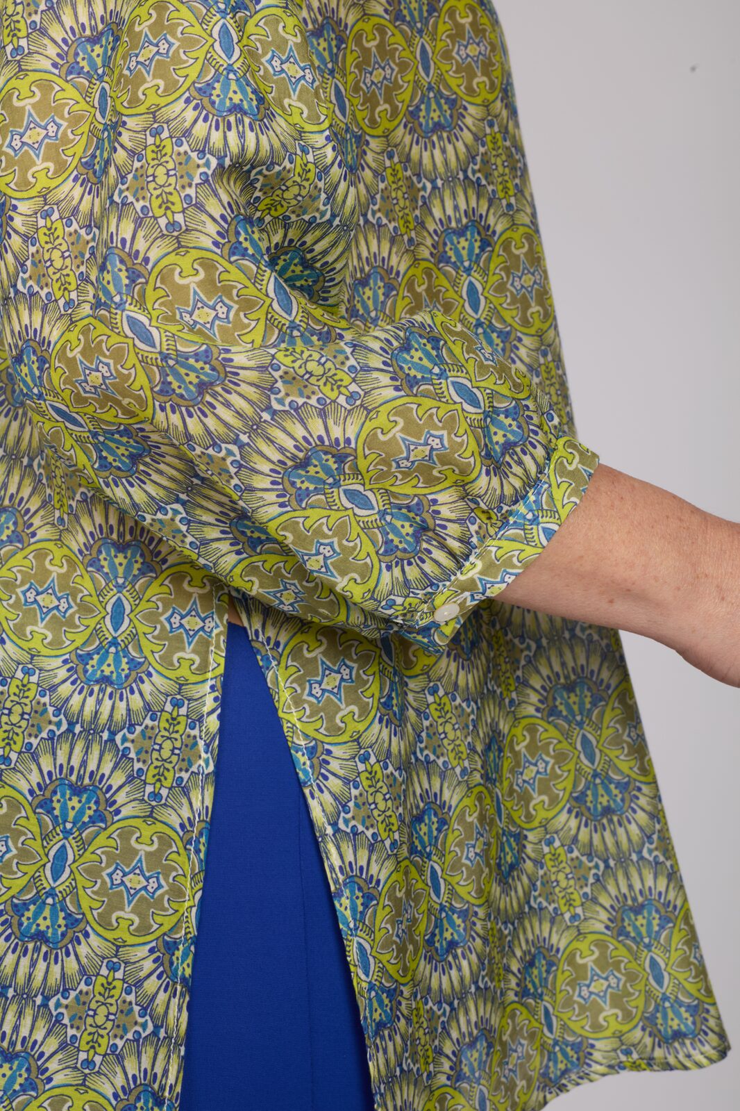 Camicia new Vulcano stampa fantasia blu verde