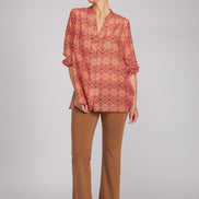 Camicia new Vulcano stampa fantasia rosa arancio