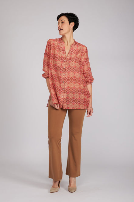 Camicia new Vulcano stampa fantasia rosa arancio
