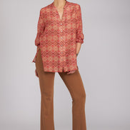 Camicia new Vulcano stampa fantasia rosa arancio