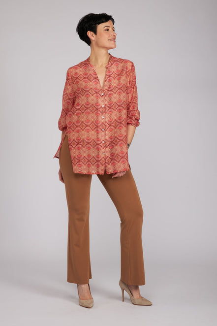 Camicia new Vulcano stampa fantasia rosa arancio
