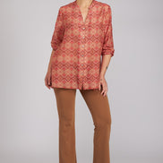 Camicia new Vulcano stampa fantasia rosa arancio