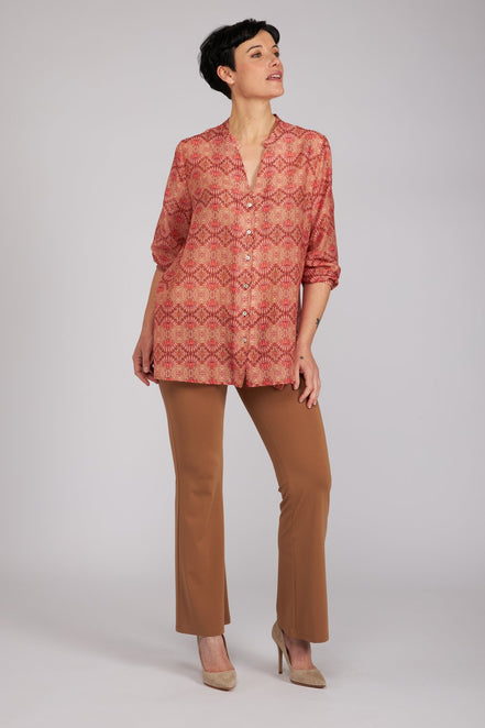 Camicia new Vulcano stampa fantasia rosa arancio