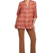 Camicia new Vulcano stampa fantasia rosa arancio